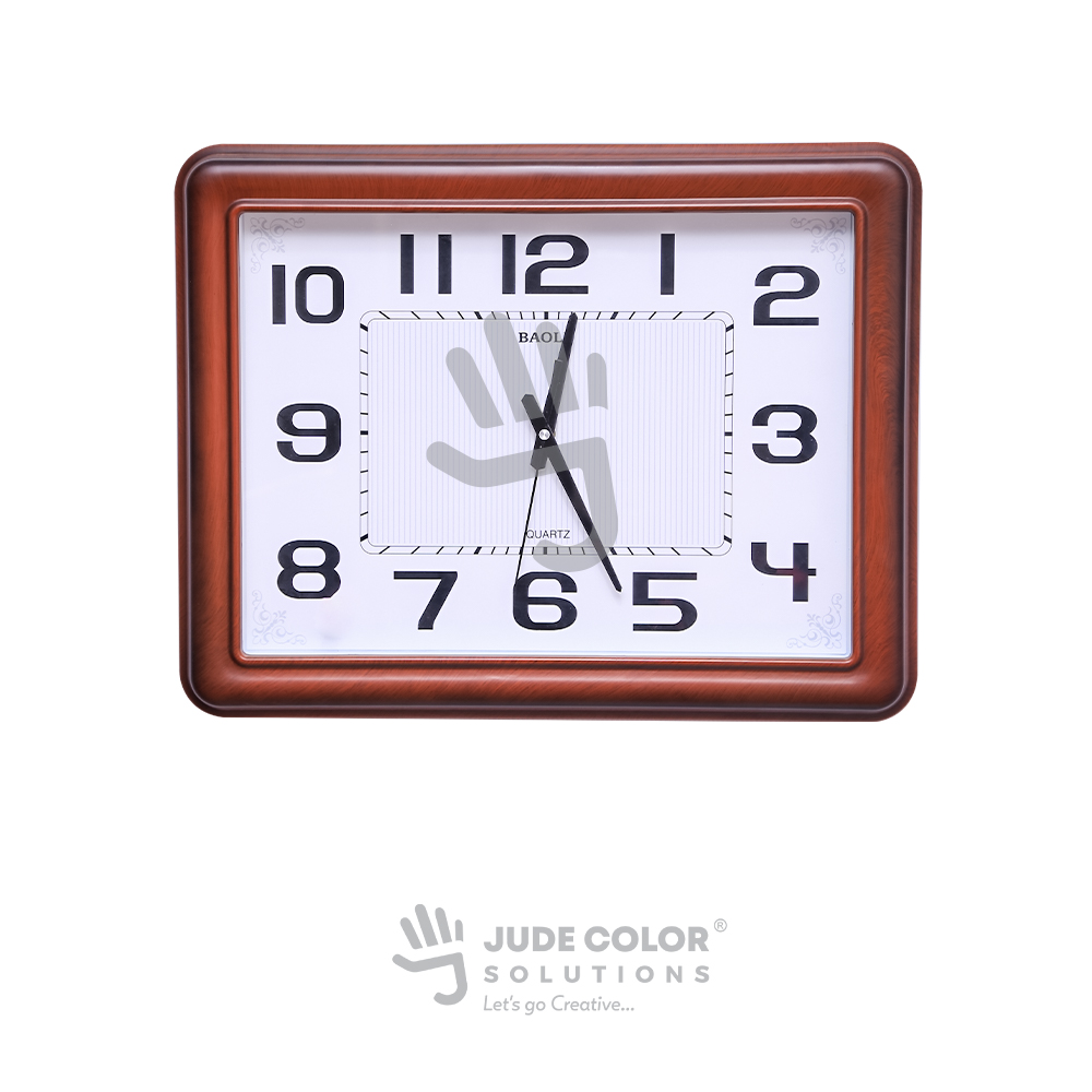Rectangle wooden wall clock