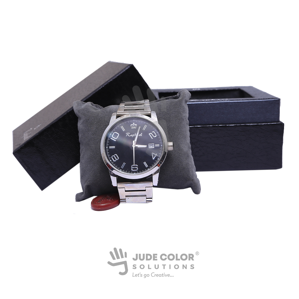 Classic Black Dial Stainless Steel Watch
