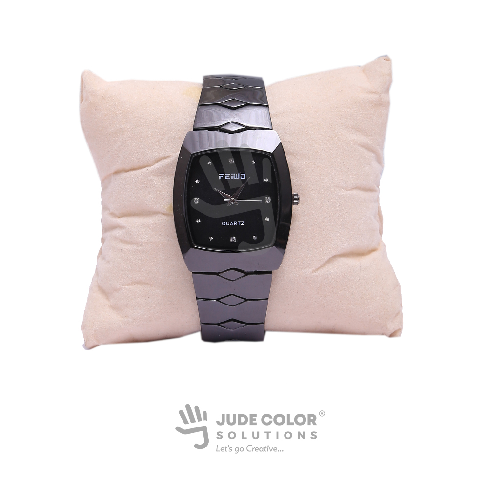 Modern Black Rectangular Wristwatch