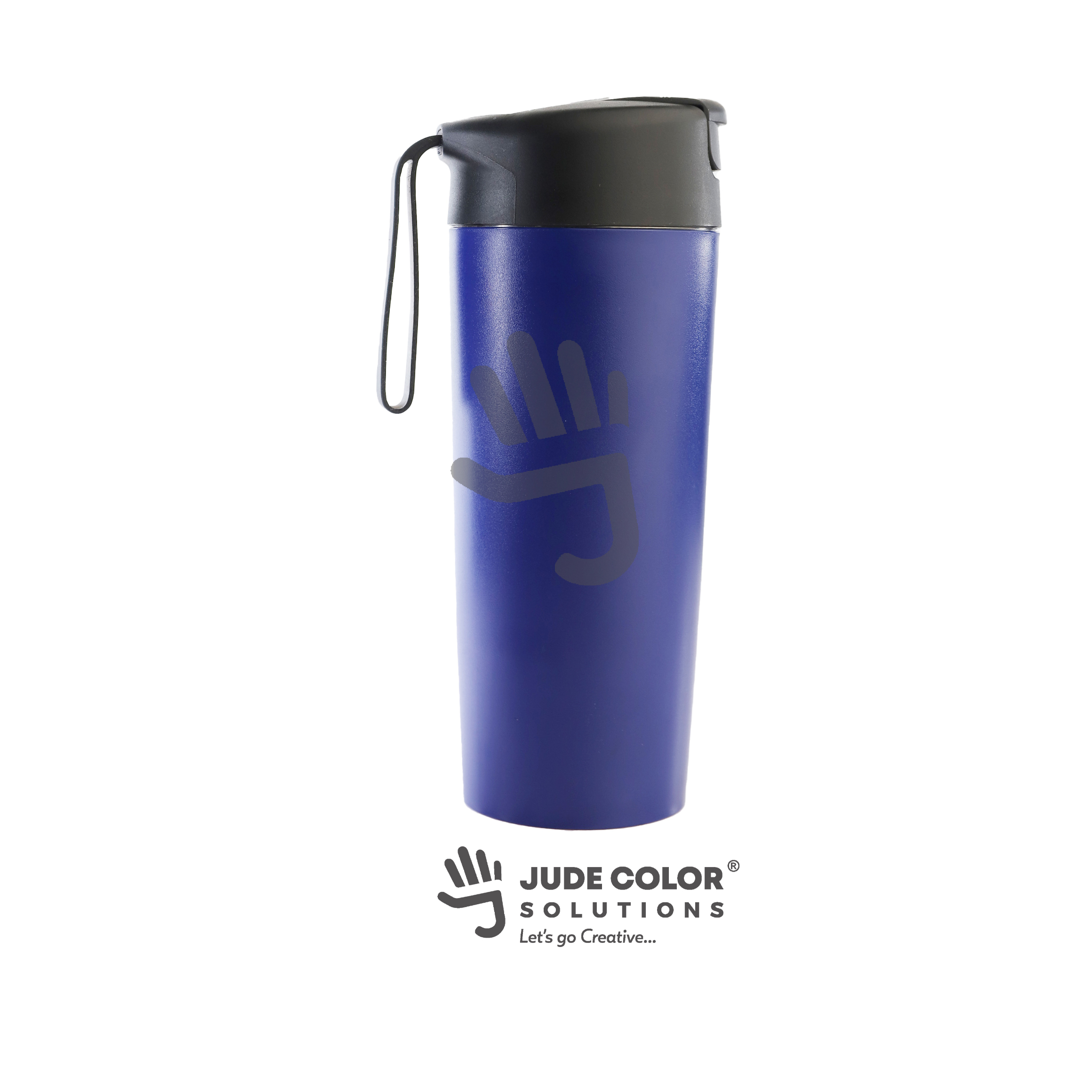 Travel Tumbler (Blue with Flip Lid & Wrist Strap) - 1