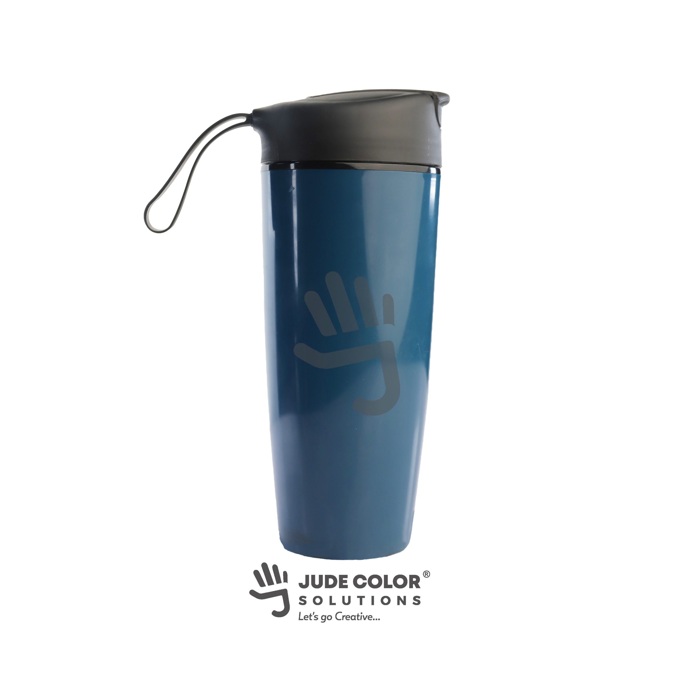 Travel Tumbler (Blue with Flip Lid & Wrist Strap) - 2