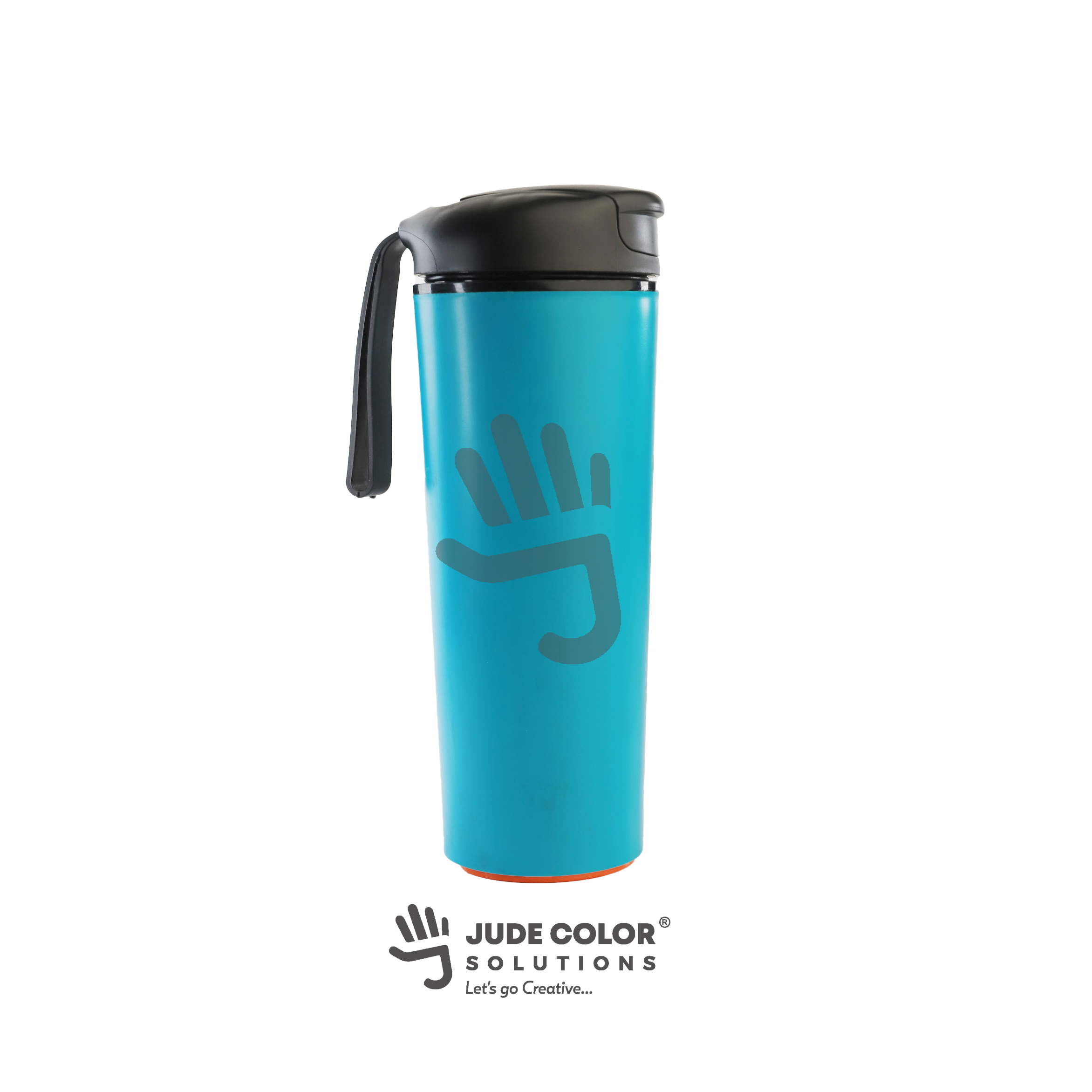 Travel Tumbler (Sky Blue with Flip Lid & Wrist Strap) - 4