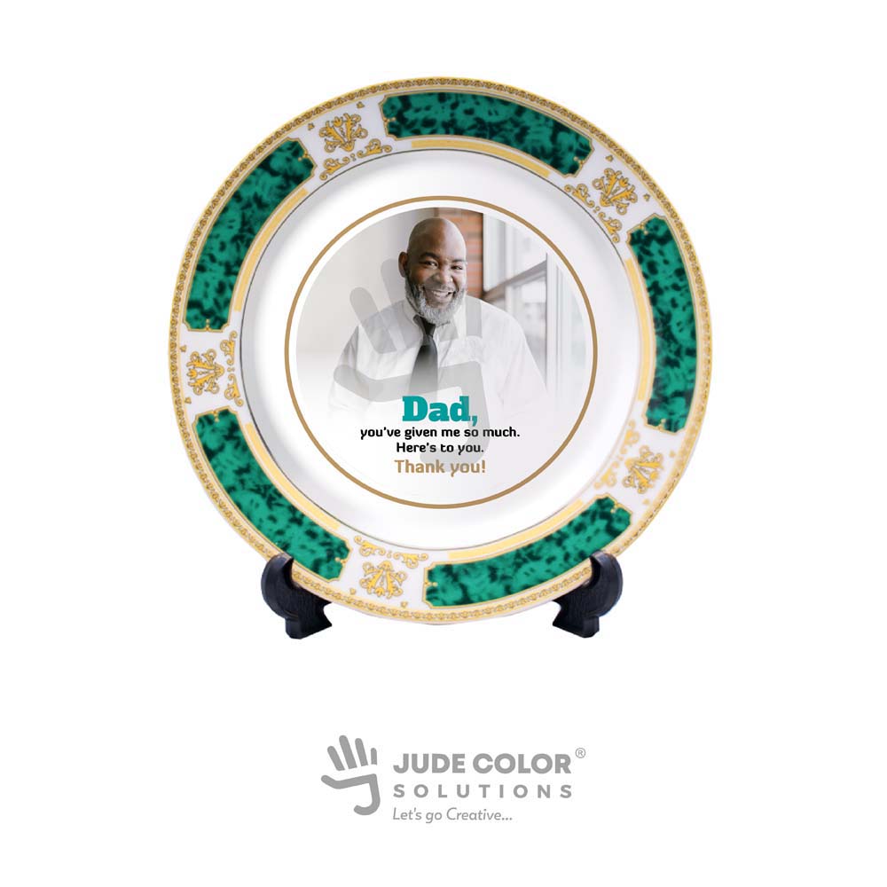 Green Rim Plate 7.5''