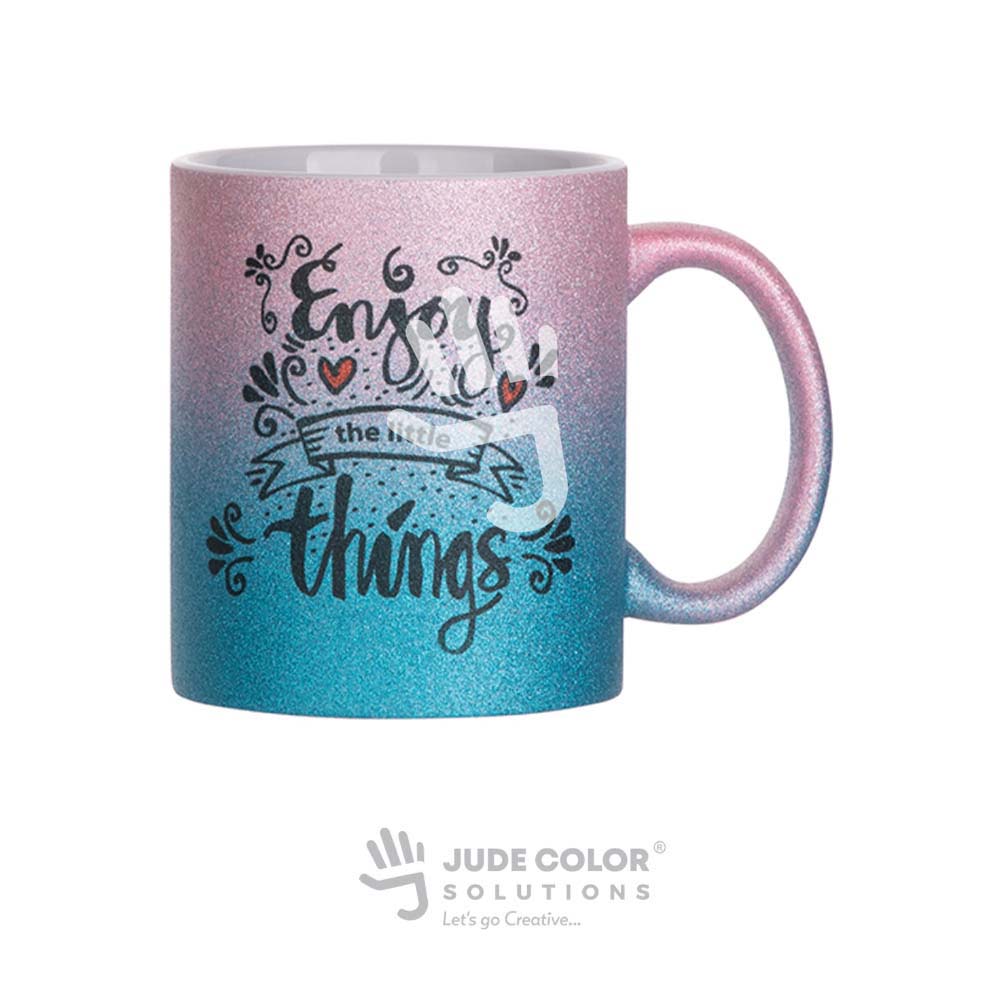Gradient glitter mug Pink and Blue